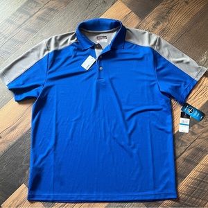 Men's GRAND SLAM Golf Polo Shirt Airflow Performance NWT Sz XL Blue/Grey